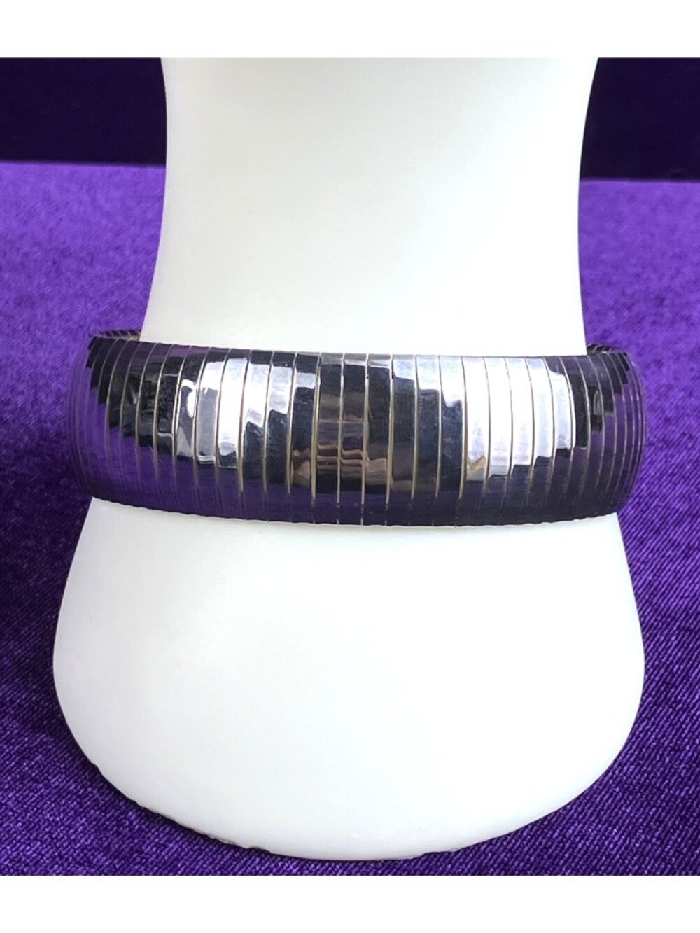 34.9 G Itaor Italy Sterling Smooth Flex Bracelet Thick